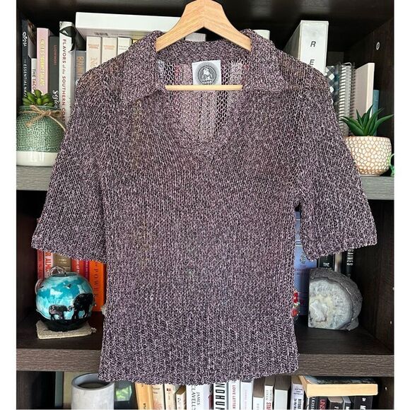 NWOT Happy Sheep x Anthropologie Knit Pullover Collared Top Size Small - Picture 1 of 8